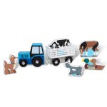 Set de joaca Orase  cu masinute si cladiri din lemn Deluxe Wooden Town Vehicle Play Set 38 Pieces Melisa and Doug 